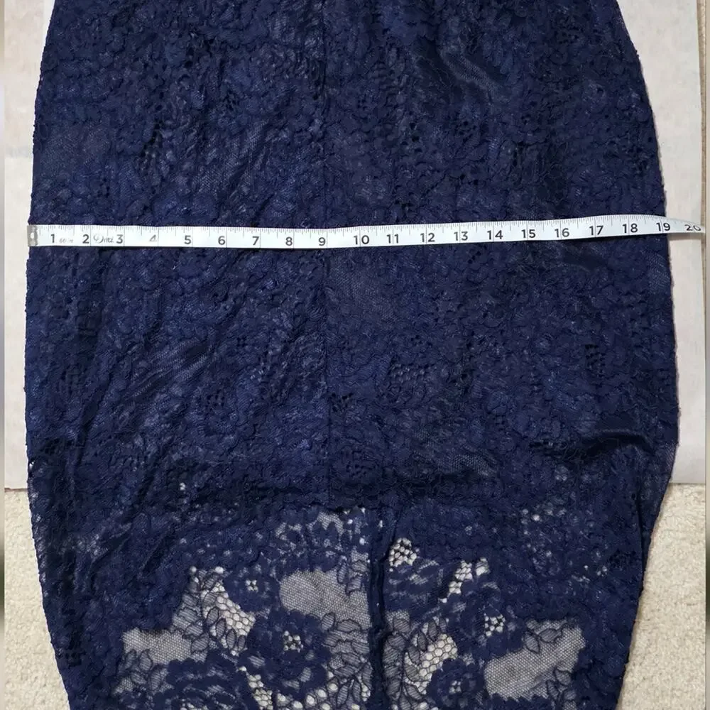 Wayf Midnight Blue Lace Midi Skirt Size Large